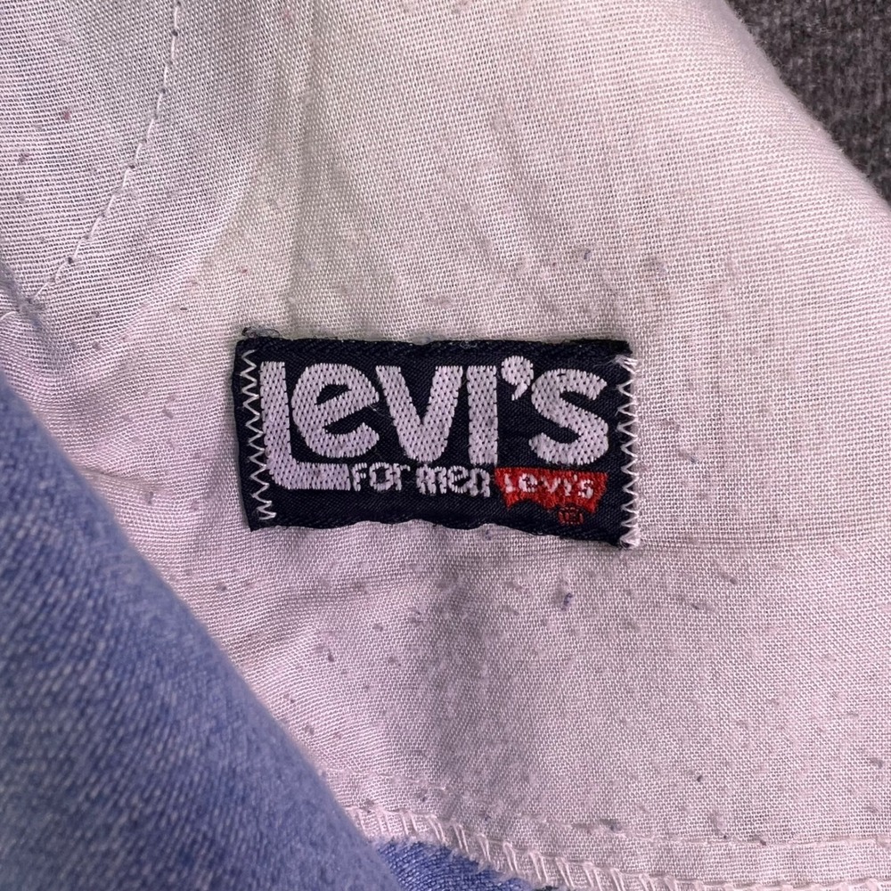 VTG 70s Levis 4406-0811 Denim Shorts Men 34 Light Blue Orange Tab Talon 42 Retro - Picture 12 of 13